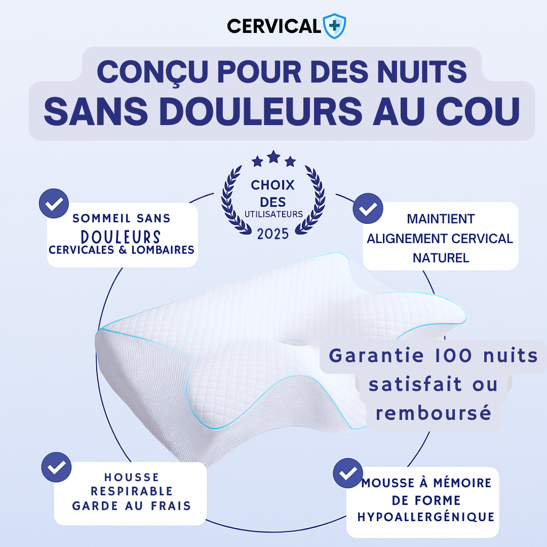 Oreiller Ergonomique Cervical+