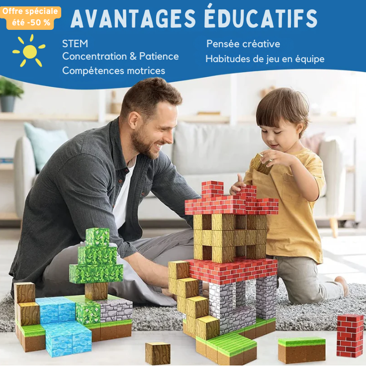 Et si ton enfant construisait SON monde pixelisé... sans écran ? 🎮✨