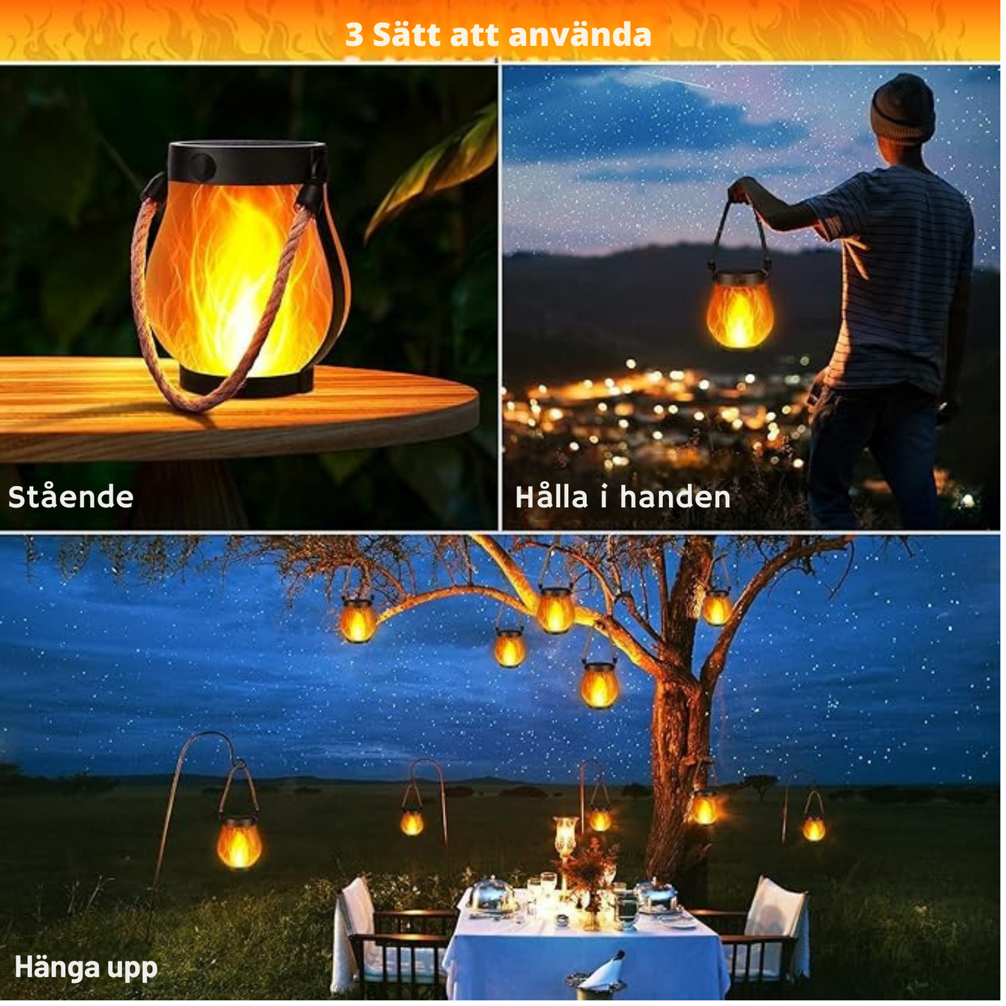 Dancing Flame - Lanterne solaire avec effet bougie