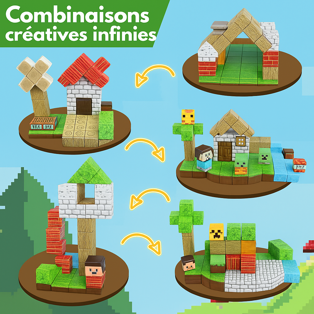 Et si ton enfant construisait SON monde pixelisé... sans écran ? 🎮✨