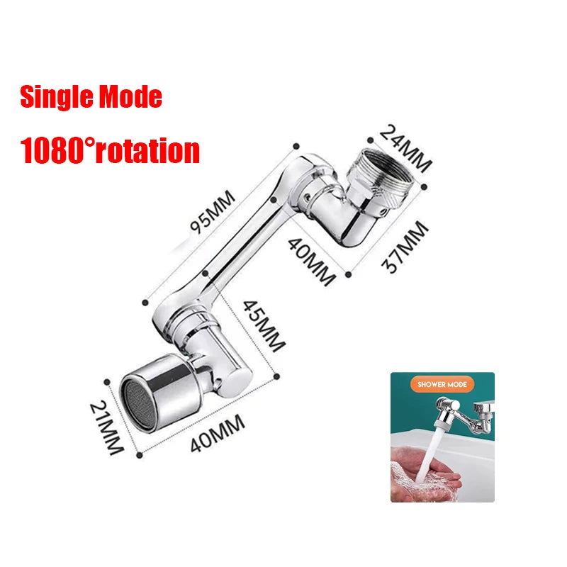 Rotatable Multifunctional Extension Faucet Aerator Kitchen Sink Faucet Extender Adapter Bathroom Tap Swivel Robotic Arm Sink Fit