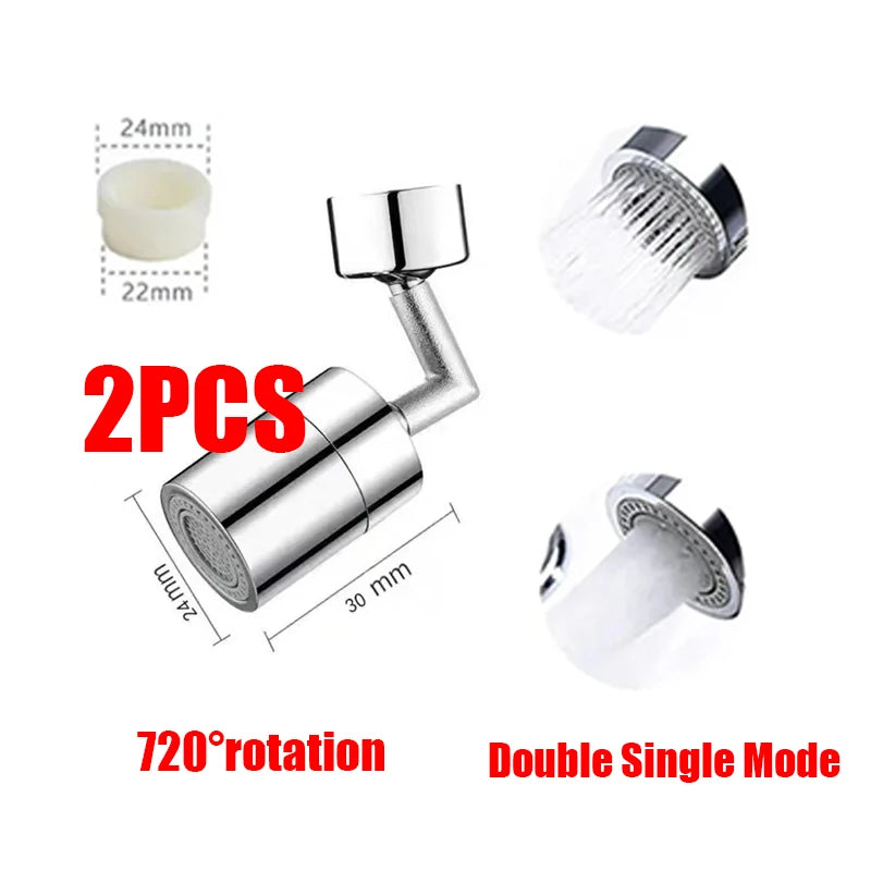 Rotatable Multifunctional Extension Faucet Aerator Kitchen Sink Faucet Extender Adapter Bathroom Tap Swivel Robotic Arm Sink Fit