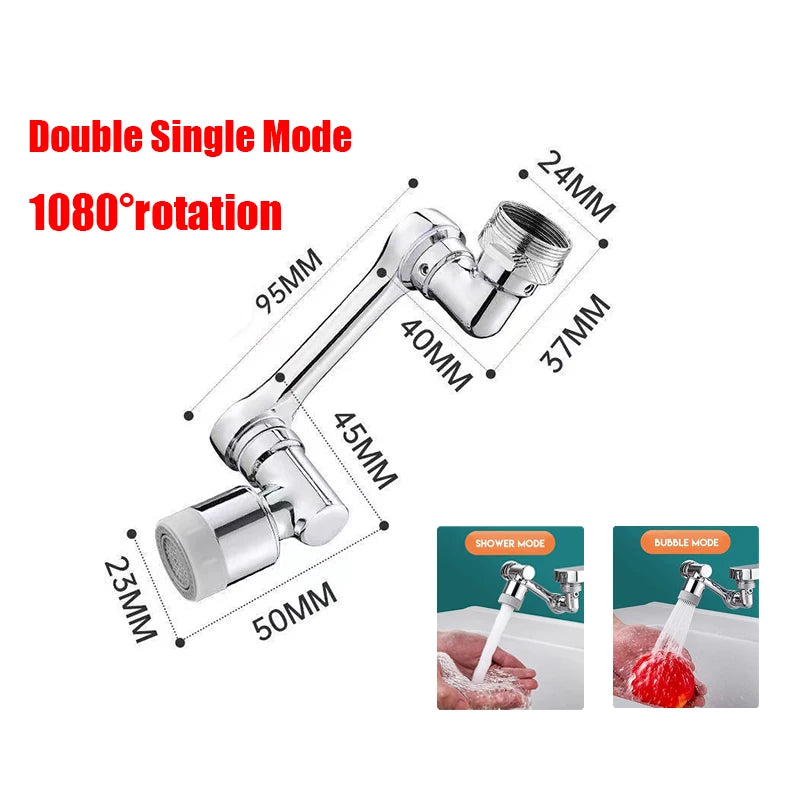 Rotatable Multifunctional Extension Faucet Aerator Kitchen Sink Faucet Extender Adapter Bathroom Tap Swivel Robotic Arm Sink Fit