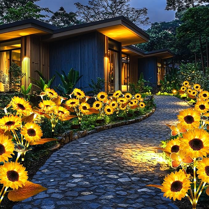 FloralGlow - Solare LED Girasole Giardino Luci