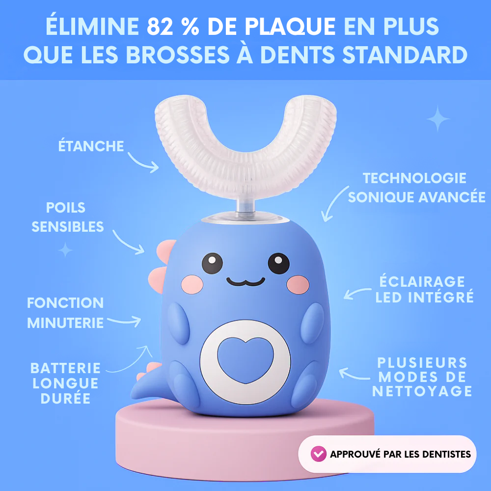 DinoBrush™ – Brosse à dents 360° pour enfants