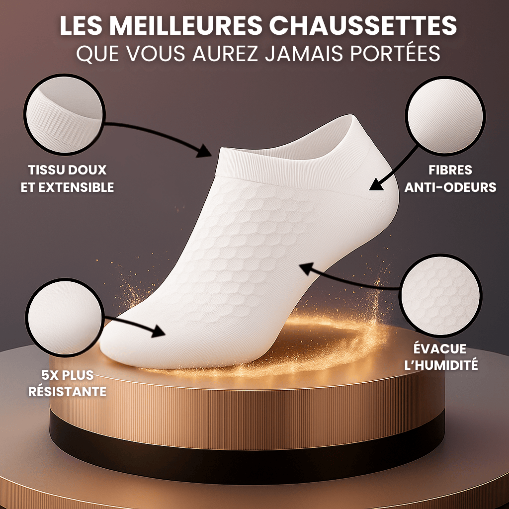 Chaussettes basses Alessio en bambou - Résistantes & Anti-Odeurs