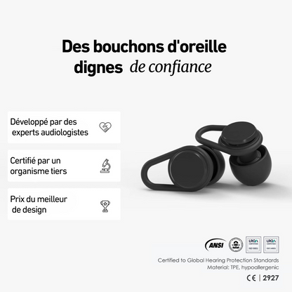 Bouchons d'oreilles WavPlugs + Boîtier Offert