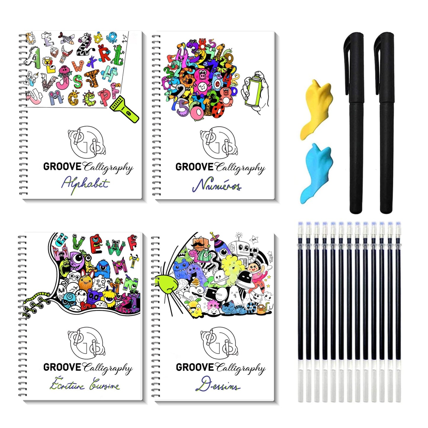 1 x Groove Calligraphy ™ - Manuels Réutilisables avec Rainures