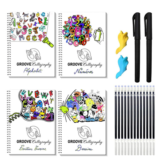 1 x Groove Calligraphy ™ - Manuels Réutilisables avec Rainures