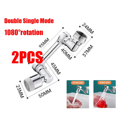 Rotatable Multifunctional Extension Faucet Aerator Kitchen Sink Faucet Extender Adapter Bathroom Tap Swivel Robotic Arm Sink Fit